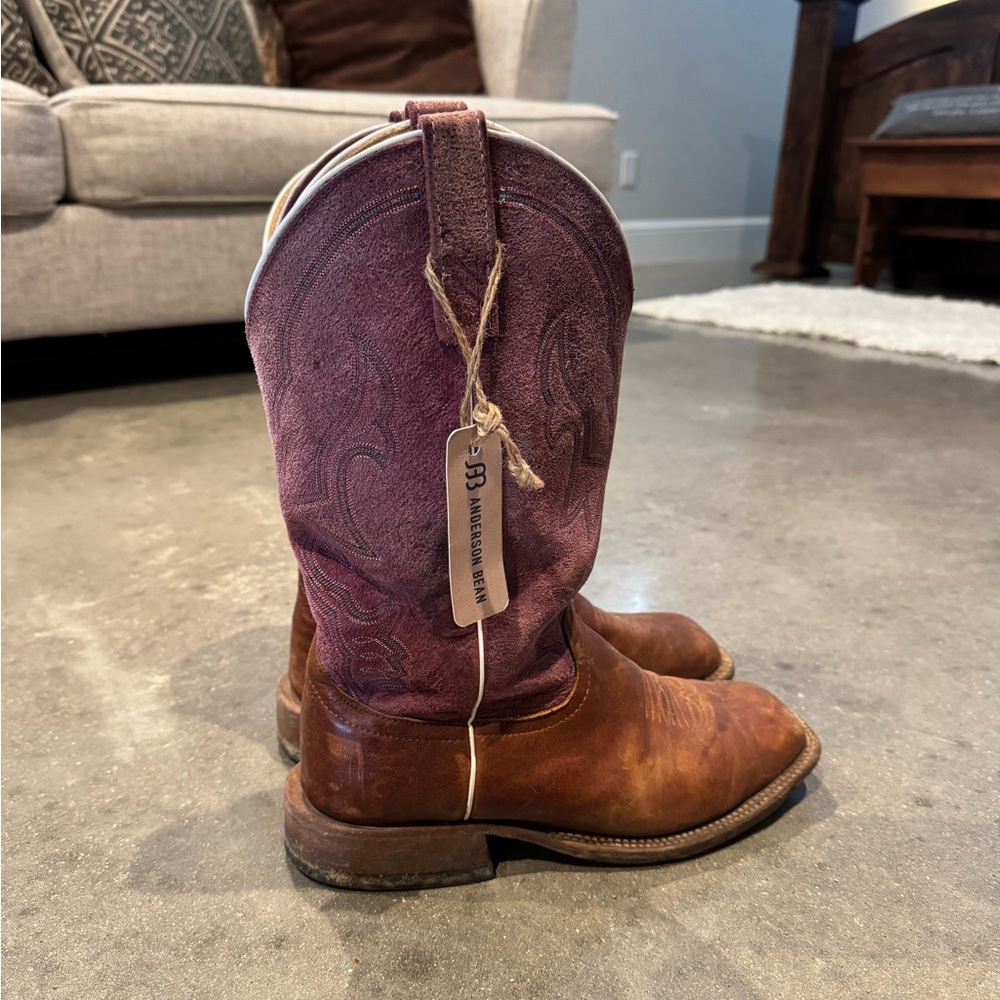 Anderson Bean Men’s Purple and Brown Western Boots